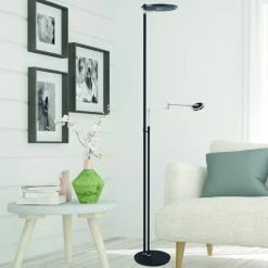 Steinhauer Turound Stehlampe LED Schwarz, Edelstahl, 2-flammig -Bürolampen Verkäufe steinhauer turound stehlampe 2560zw 2