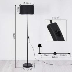 Hofstein Stenninge Stehleuchte Schwarz, 1-flammig -Bürolampen Verkäufe stenninge stehleuchte h3413722 3