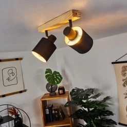 Hofstein Sumlili Deckenleuchte Schwarz, Naturfarben, 2-flammig -Bürolampen Verkäufe sumlili deckenleuchte h3433997 6