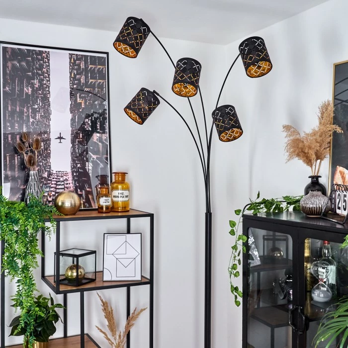 Hofstein Tallaboa Stehleuchte Schwarz, 5-flammig 12 Hofstein Tallaboa Stehleuchte Schwarz, 5-flammig – Bild 12