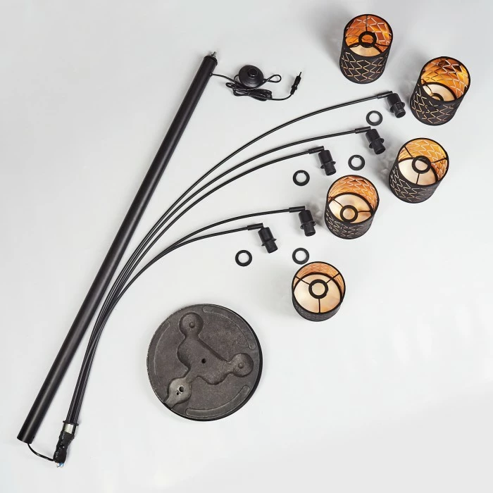 Hofstein Tallaboa Stehleuchte Schwarz, 5-flammig 5 Hofstein Tallaboa Stehleuchte Schwarz, 5-flammig – Bild 5