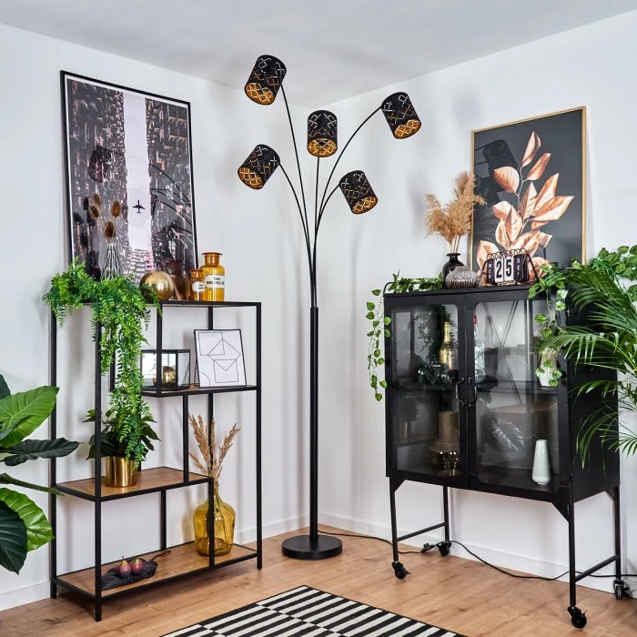 Hofstein Tallaboa Stehleuchte Schwarz, 5-flammig 10 Hofstein Tallaboa Stehleuchte Schwarz, 5-flammig – Bild 10