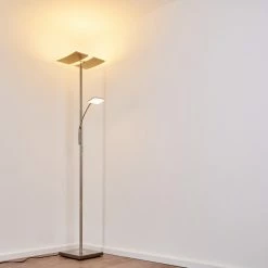 Hofstein Thyolo Deckenfluter LED Stahl gebürstet, 2-flammig -Bürolampen Verkäufe thyolo deckenfluter h3166215 do1 19