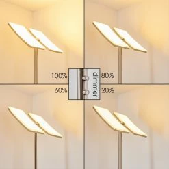 Hofstein Thyolo Deckenfluter LED Stahl gebürstet, 2-flammig -Bürolampen Verkäufe thyolo deckenfluter h3166215 do1 3