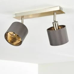 Hofstein Tibro Deckenleuchte Nickel-Matt, Messing, 2-flammig -Bürolampen Verkäufe tibro deckenleuchte h3357996 11