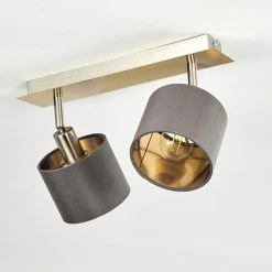 Hofstein Tibro Deckenleuchte Nickel-Matt, Messing, 2-flammig -Bürolampen Verkäufe tibro deckenleuchte h3357996 12