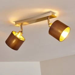 Hofstein Tibro Deckenleuchte Nickel-Matt, Messing, 2-flammig -Bürolampen Verkäufe tibro deckenleuchte h3357996 2