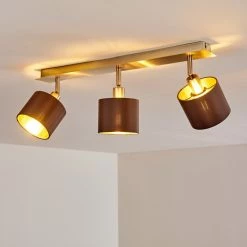 Hofstein Tibro Deckenleuchte Nickel-Matt, Messing, 3-flammig -Bürolampen Verkäufe tibro deckenleuchte h3358016 11