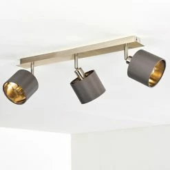 Hofstein Tibro Deckenleuchte Nickel-Matt, Messing, 3-flammig -Bürolampen Verkäufe tibro deckenleuchte h3358016 12