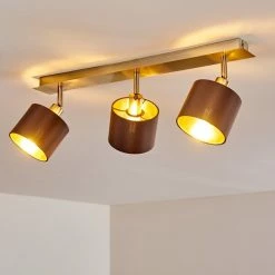 Hofstein Tibro Deckenleuchte Nickel-Matt, Messing, 3-flammig -Bürolampen Verkäufe tibro deckenleuchte h3358016 4