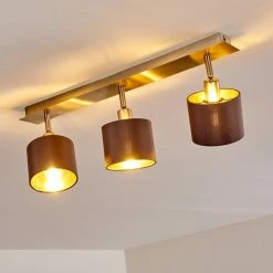 Hofstein Tibro Deckenleuchte Nickel-Matt, Messing, 3-flammig -Bürolampen Verkäufe tibro deckenleuchte h3358016 8