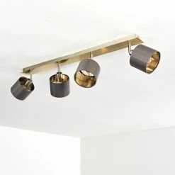 Hofstein Tibro Deckenleuchte Nickel-Matt, Messing, 4-flammig -Bürolampen Verkäufe tibro deckenleuchte h3358030 10