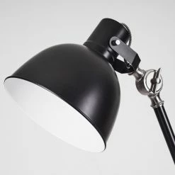 Hofstein Tilton Stehleuchte Nickel-Matt, Schwarz, 1-flammig -Bürolampen Verkäufe tilton stehleuchte h3413968 10