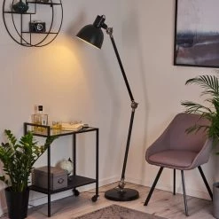 Hofstein Tilton Stehleuchte Nickel-Matt, Schwarz, 1-flammig -Bürolampen Verkäufe tilton stehleuchte h3413968 12