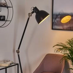 Hofstein Tilton Stehleuchte Nickel-Matt, Schwarz, 1-flammig -Bürolampen Verkäufe tilton stehleuchte h3413968 13