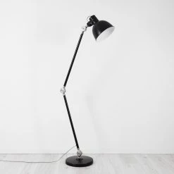 Hofstein Tilton Stehleuchte Nickel-Matt, Schwarz, 1-flammig -Bürolampen Verkäufe tilton stehleuchte h3413968 2