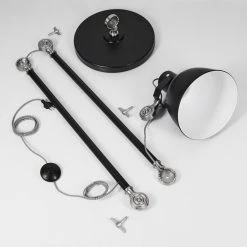 Hofstein Tilton Stehleuchte Nickel-Matt, Schwarz, 1-flammig -Bürolampen Verkäufe tilton stehleuchte h3413968 3