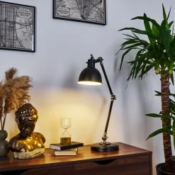 Hofstein Tilton Tischleuchte Nickel-Matt, Schwarz, 1-flammig -Bürolampen Verkäufe tilton tischleuchte h3412657 10