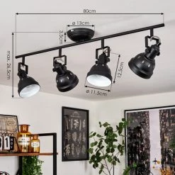 Hofstein Tita Deckenleuchte Chrom, Schwarz, 4-flammig -Bürolampen Verkäufe tita deckenleuchte h3017555 3