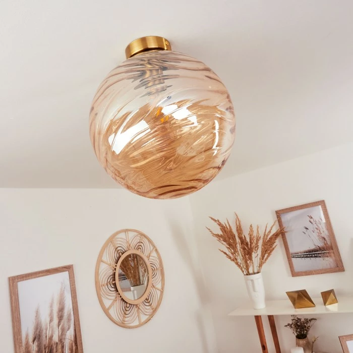 Hofstein Tomboul Deckenleuchte Gold, 1-flammig 2 Hofstein Tomboul Deckenleuchte Gold, 1-flammig – Bild 2