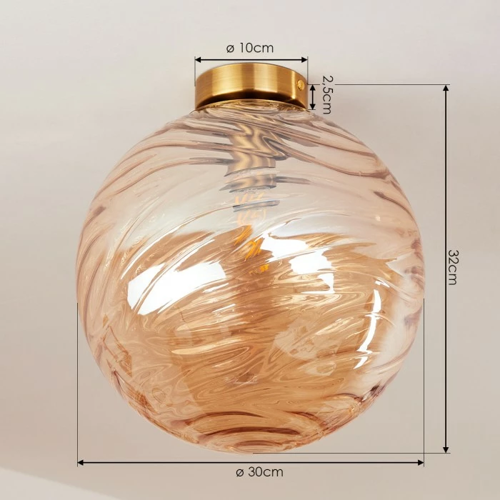 Hofstein Tomboul Deckenleuchte Gold, 1-flammig 4 Hofstein Tomboul Deckenleuchte Gold, 1-flammig – Bild 4