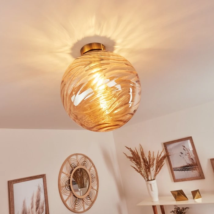 Hofstein Tomboul Deckenleuchte Gold, 1-flammig 7 Hofstein Tomboul Deckenleuchte Gold, 1-flammig – Bild 7