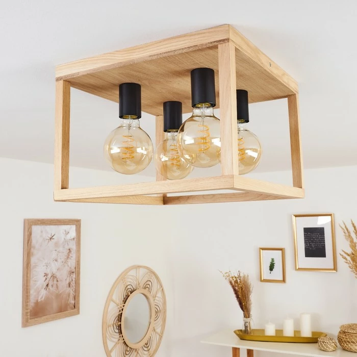 Hofstein Torreglia Deckeneleuchte Schwarz, Braun, 4-flammig 11 Hofstein Torreglia Deckeneleuchte Schwarz, Braun, 4-flammig – Bild 11