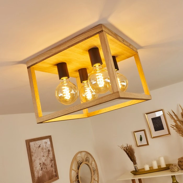 Hofstein Torreglia Deckeneleuchte Schwarz, Braun, 4-flammig 7 Hofstein Torreglia Deckeneleuchte Schwarz, Braun, 4-flammig – Bild 7