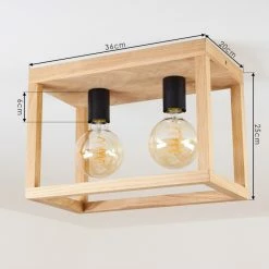 Hofstein Torreglia Deckenleuchte Schwarz, Braun, 2-flammig -Bürolampen Verkäufe torreglia deckenleuchte h3409732 3