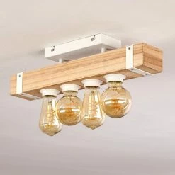 Hofstein Torrevieja Deckenleuchte Weiß, Holz hell, 4-flammig -Bürolampen Verkäufe torrevieja deckenleuchte h3369104 14