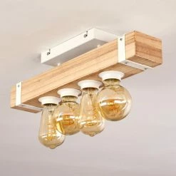 Hofstein Torrevieja Deckenleuchte Weiß, Holz hell, 4-flammig -Bürolampen Verkäufe torrevieja deckenleuchte h3369104 5