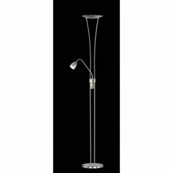 Trio Leuchten ARIOZONA Stehleuchte LED Nickel-Matt, Chrom, Edelstahl, 1-flammig