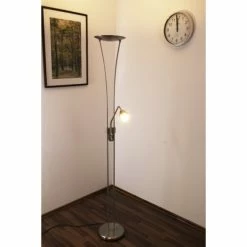 Trio Leuchten ARIZONA Stehleuchte LED Nickel-Matt, Chrom, Edelstahl, 1-flammig -Bürolampen Verkäufe trio leuchten arizona stehleuchte 426410207 do1 12