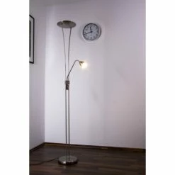 Trio Leuchten ARIZONA Stehleuchte LED Nickel-Matt, Chrom, Edelstahl, 1-flammig -Bürolampen Verkäufe trio leuchten arizona stehleuchte 426410207 do1 5