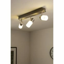 Trio Leuchten CLAPTON Deckenleuchte LED Chrom, Aluminium, Edelstahl, 3-flammig -Bürolampen Verkäufe trio leuchten clapton deckenleuchte 821410305 do1 10