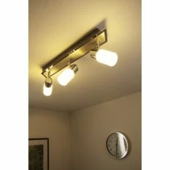 Trio Leuchten CLAPTON Deckenleuchte LED Chrom, Aluminium, Edelstahl, 3-flammig -Bürolampen Verkäufe trio leuchten clapton deckenleuchte 821410305 do1 3