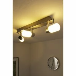 Trio Leuchten CLAPTON Deckenleuchte LED Chrom, Aluminium, Edelstahl, 3-flammig -Bürolampen Verkäufe trio leuchten clapton deckenleuchte 821410305 do1 5