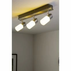 Trio Leuchten CLAPTON Deckenleuchte LED Chrom, Aluminium, Edelstahl, 3-flammig -Bürolampen Verkäufe trio leuchten clapton deckenleuchte 821410305 do1 6
