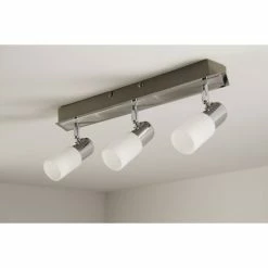 Trio Leuchten CLAPTON Deckenleuchte LED Chrom, Aluminium, Edelstahl, 3-flammig -Bürolampen Verkäufe trio leuchten clapton deckenleuchte 821410305 do1 8