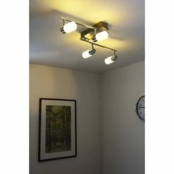 Trio Leuchten CLAPTON Deckenleuchte LED Chrom, Aluminium, Edelstahl, 4-flammig -Bürolampen Verkäufe trio leuchten clapton deckenleuchte 821410405 do1 12