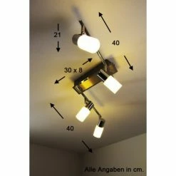 Trio Leuchten CLAPTON Deckenleuchte LED Chrom, Aluminium, Edelstahl, 4-flammig -Bürolampen Verkäufe trio leuchten clapton deckenleuchte 821410405 do1 2