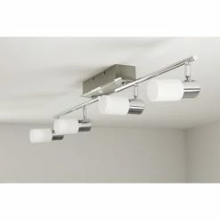 Trio Leuchten CLAPTON Deckenleuchte LED Chrom, Aluminium, Edelstahl, 4-flammig -Bürolampen Verkäufe trio leuchten clapton deckenleuchte 821410405 do1 3