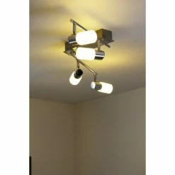 Trio Leuchten CLAPTON Deckenleuchte LED Chrom, Aluminium, Edelstahl, 4-flammig -Bürolampen Verkäufe trio leuchten clapton deckenleuchte 821410405 do1 5