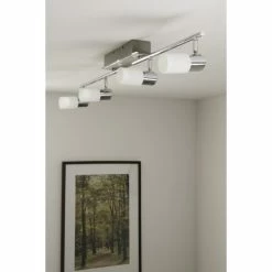 Trio Leuchten CLAPTON Deckenleuchte LED Chrom, Aluminium, Edelstahl, 4-flammig -Bürolampen Verkäufe trio leuchten clapton deckenleuchte 821410405 do1 6