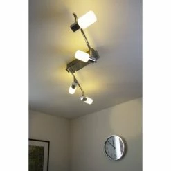 Trio Leuchten CLAPTON Deckenleuchte LED Chrom, Aluminium, Edelstahl, 4-flammig -Bürolampen Verkäufe trio leuchten clapton deckenleuchte 821410405 do1 9