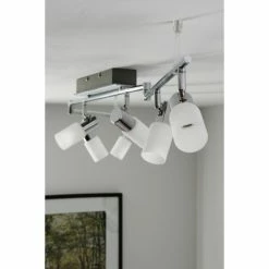 Trio Leuchten CLAPTON Deckenleuchte LED Chrom, Aluminium, Edelstahl, 6-flammig -Bürolampen Verkäufe trio leuchten clapton deckenleuchte 821410605 do1 12