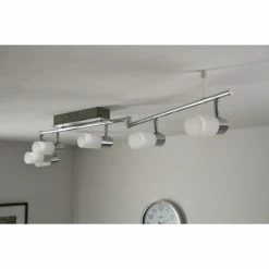 Trio Leuchten CLAPTON Deckenleuchte LED Chrom, Aluminium, Edelstahl, 6-flammig -Bürolampen Verkäufe trio leuchten clapton deckenleuchte 821410605 do1 4