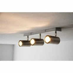 Trio Leuchten MARLEY Deckenleuchte Nickel-Matt, Edelstahl, 3-flammig -Bürolampen Verkäufe trio leuchten marley deckenleuchte 802400307 do1 5