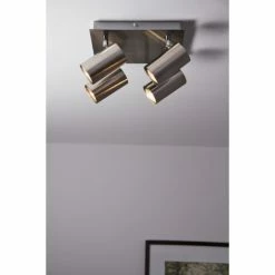 Trio Leuchten MARLEY Deckenleuchte Nickel-Matt, Edelstahl, 4-flammig -Bürolampen Verkäufe trio leuchten marley deckenleuchte 802430407 do1 9