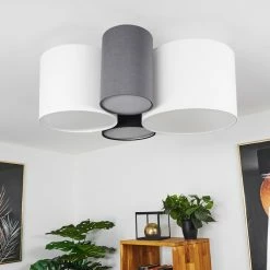 Hofstein Trisett Deckenleuchte Schwarz, Grau, Weiß, 4-flammig 23 Hofstein Trisett Deckenleuchte Schwarz, Grau, Weiß, 4-flammig -Bürolampen Verkäufe trisett deckenleuchte h3388150 11